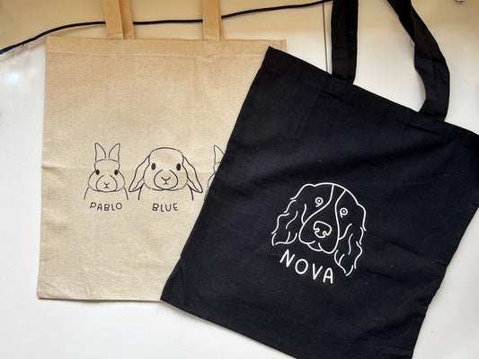 Personalised Pet Tote Bag - Rabbit | Rodent | Cat | Dog